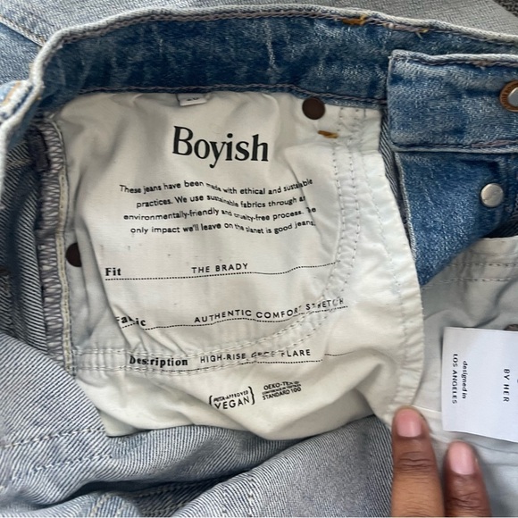 BOYISH The Brady in La Porta High Rise Crop Flare Jeans Stretch Comfy - Picture 8 of 9